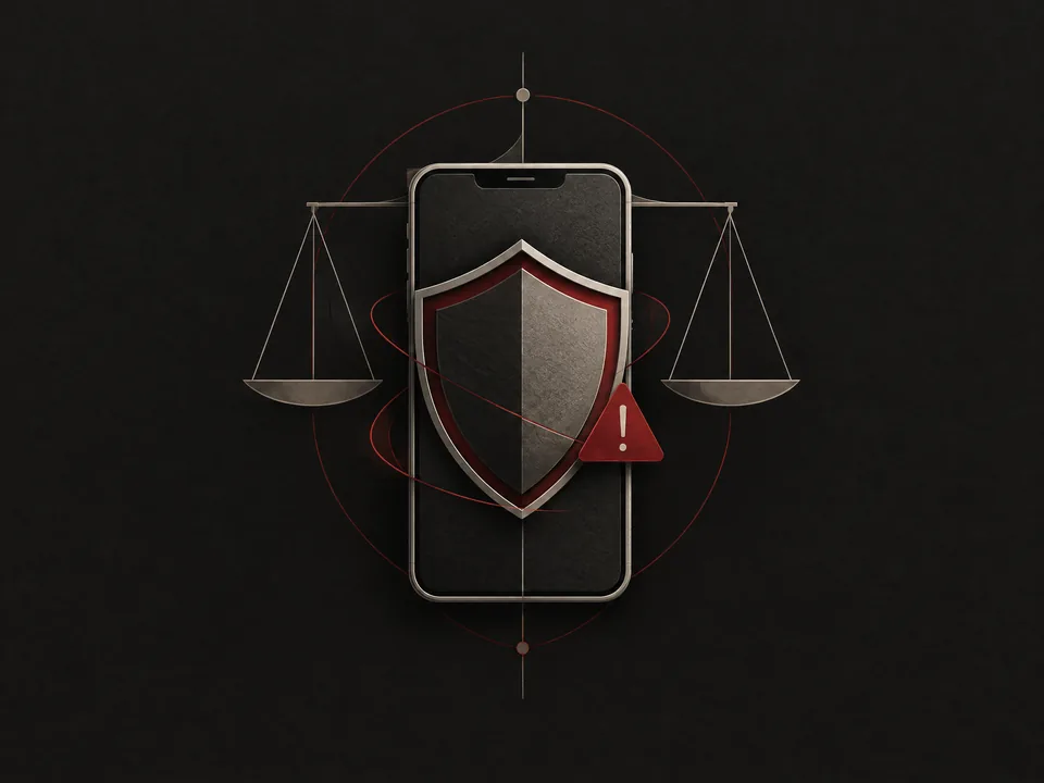 Ilustração de proteção digital contra golpes de falsos advogados